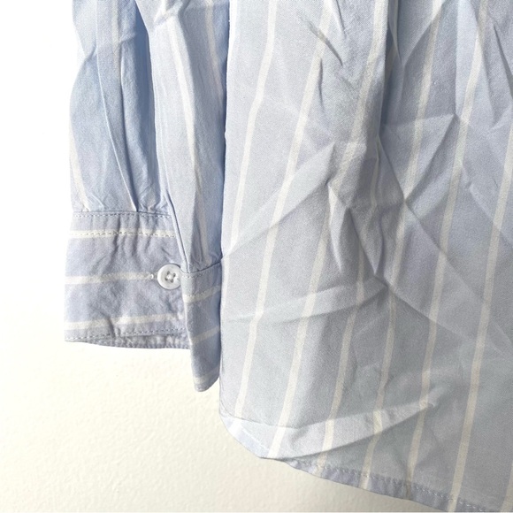 Mia & Tess Blue White Stripe Button Blouse NWT - Picture 6 of 7